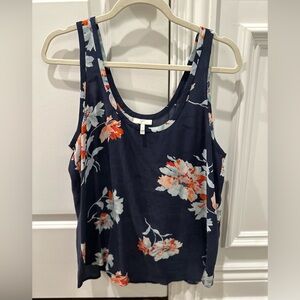 JOIE blue floral satin tank top
